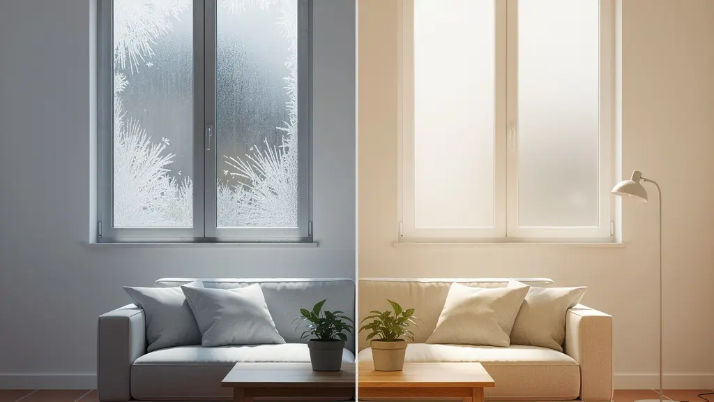 Comparación visual de ventanas de aluminio con RPT y PVC mostrando sus diferencias de aislamiento térmico