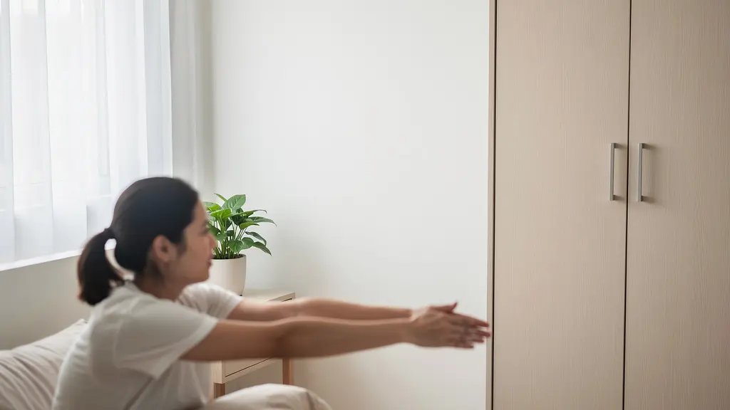 Dormitorio con sistema de almacenamiento cerrado que reduce el desorden visual