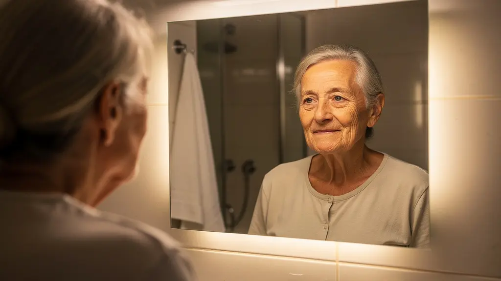 Sistema de iluminación lateral y cenital en baño que elimina sombras en el rostro