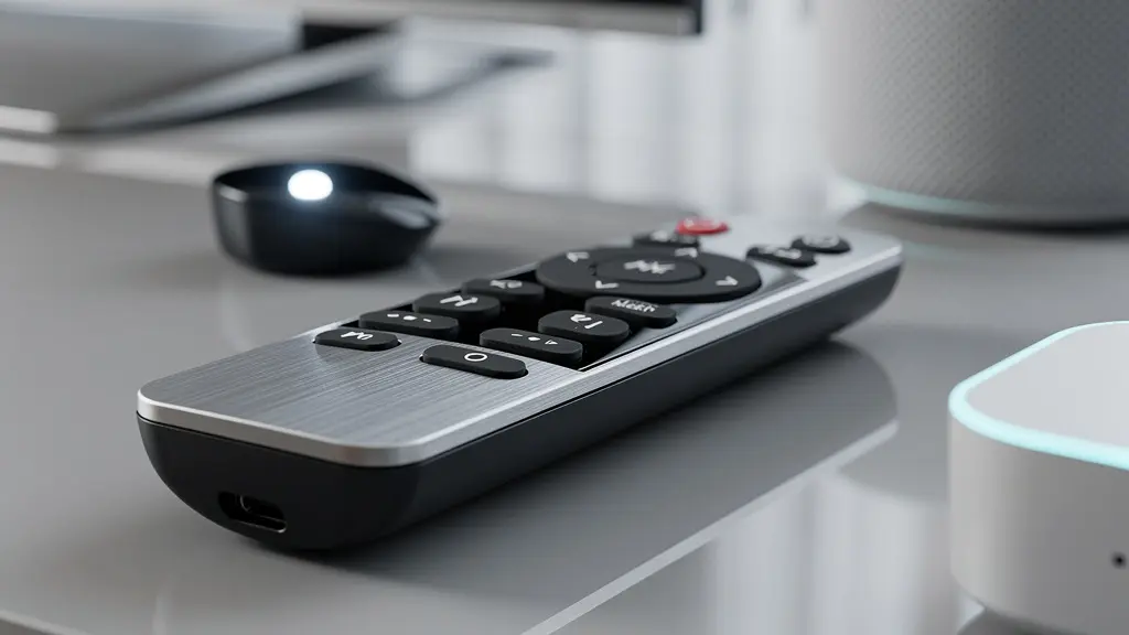 Mesa de centro con mando universal y dispositivos domóticos integrados