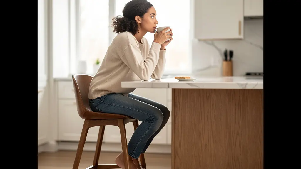 Taburetes de altura ergonómica junto a isla de cocina moderna